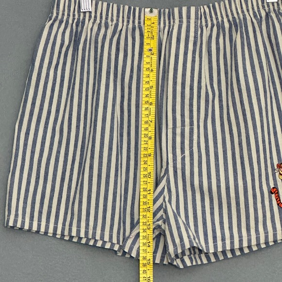 VTG Disney Store Womens Sleep Shorts L Blue Stripe Tigger Pajamas Loungewear - Picture 9 of 13